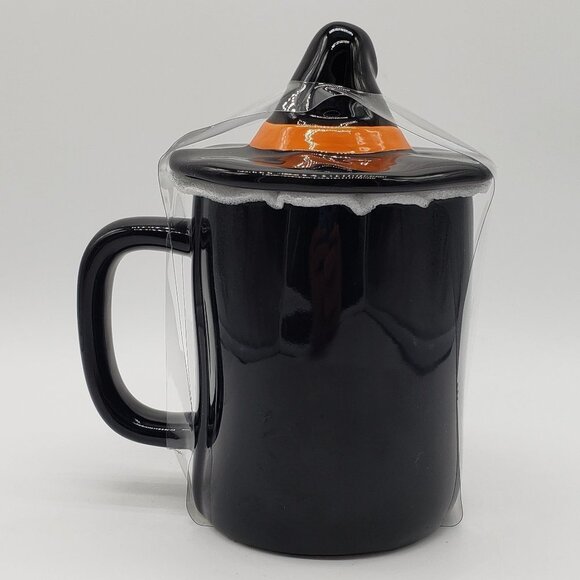 Rae Dunn Magenta BASIC WITCH Black Ceramic Mug with Witches Hat Lid NEW! - Picture 4 of 6